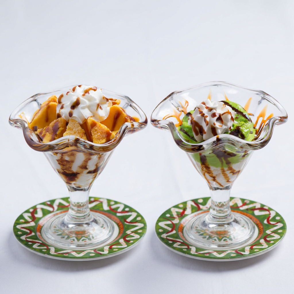 Mango Kulfi and Pistachio Kulfi